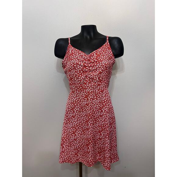 Romwe Slip Dress sz6 rust/.burnt orange floral babydoll cami Cottage Summer Boho - Picture 1 of 5